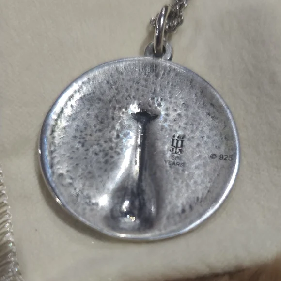 James Avery Silver Peacock Medallion Necklace - Picture 2 of 2